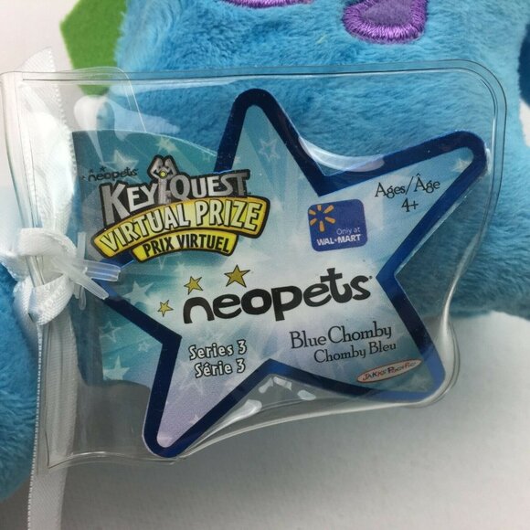 Neopets Blue Chomby Series 3 Keyquest Plushie Stuffed Animal 42375 NOS - Picture 2 of 10